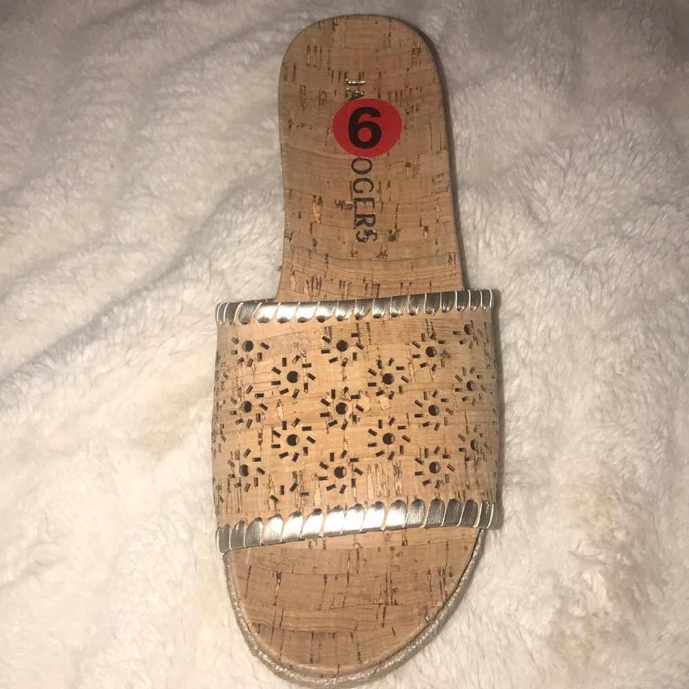 Jack Rogers Cork Slides sandals espadrille 6 new